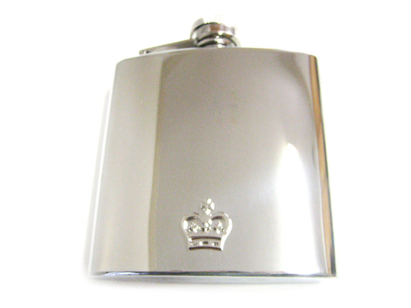 6 Oz. Stainless Steel Flask with Royal Crown Pendant