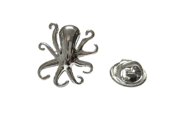 Silver Toned Octopus Lapel Pin