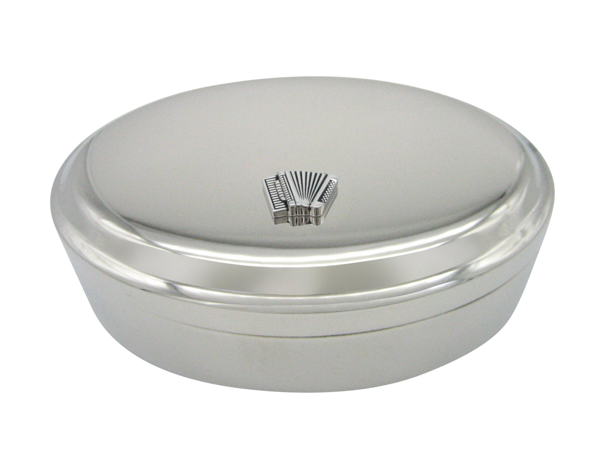 Accordian Music Instrument Pendant Oval Trinket Jewelry Box