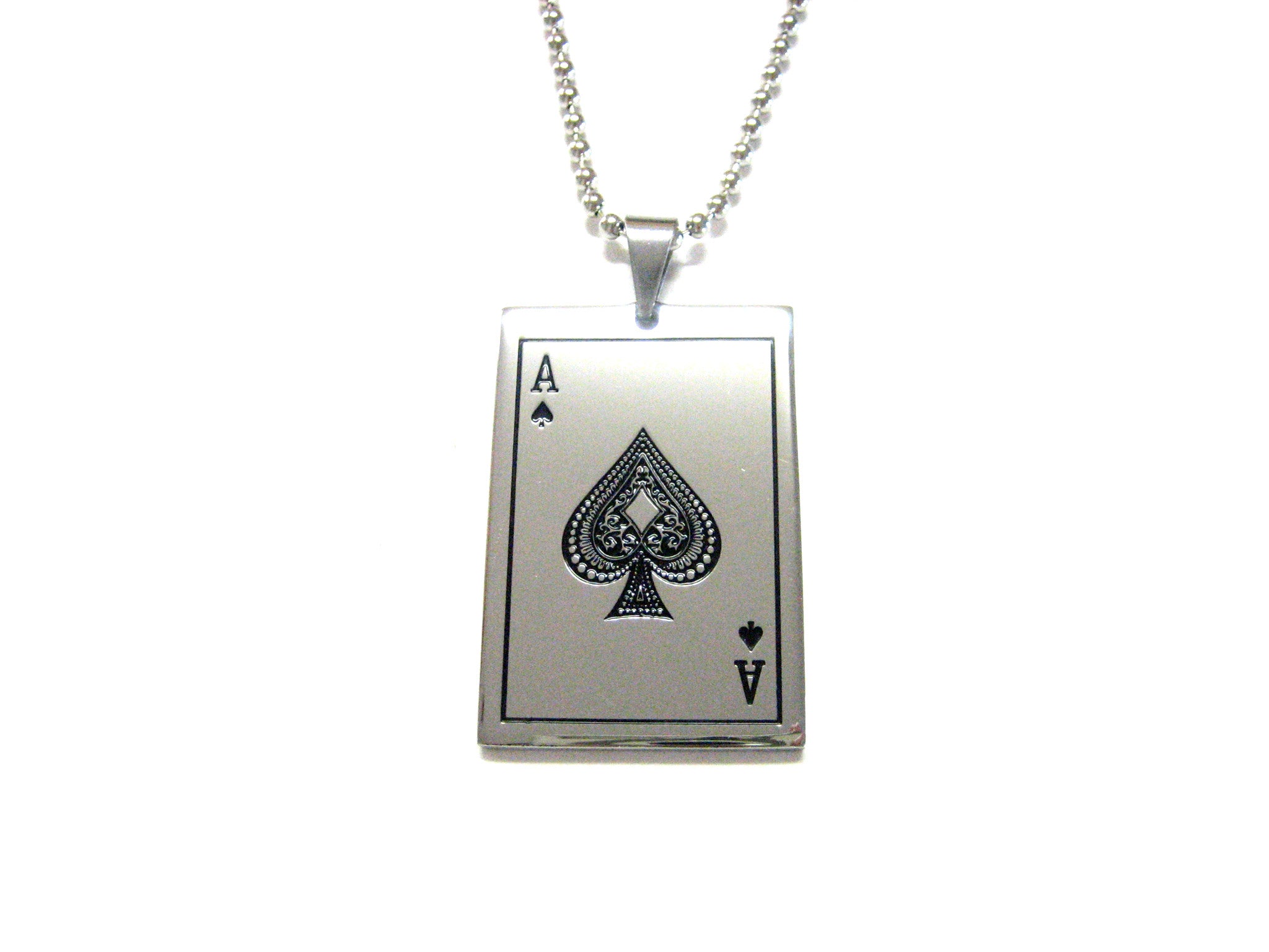 Ace of Spades Card Pendant Necklace