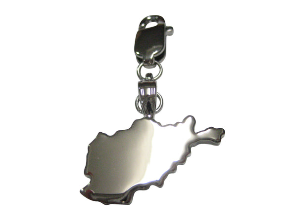 Afghanistan Country Map Shape Pendant Zipper Pull Charm