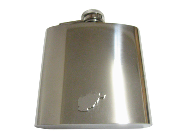 Afghanistan Map Shape Pendant 6 Oz. Stainless Steel Flask
