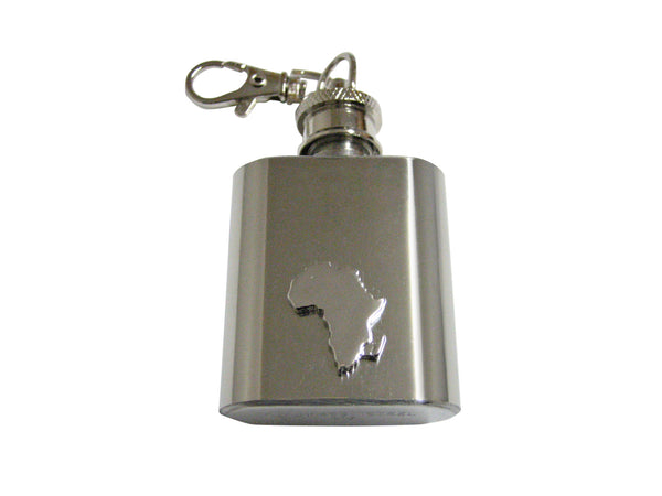 Africa Map Shape 1 Oz. Stainless Steel Key Chain Flask