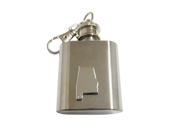 Alabama State Map Shape 1 Oz. Stainless Steel Key Chain Flask