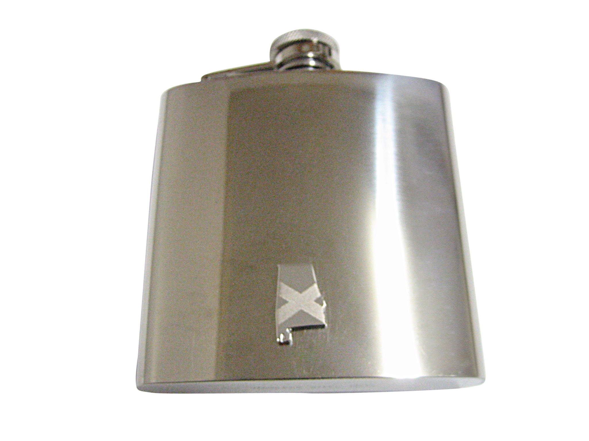 Alabama State Map Shape and Flag Design 6oz Flask
