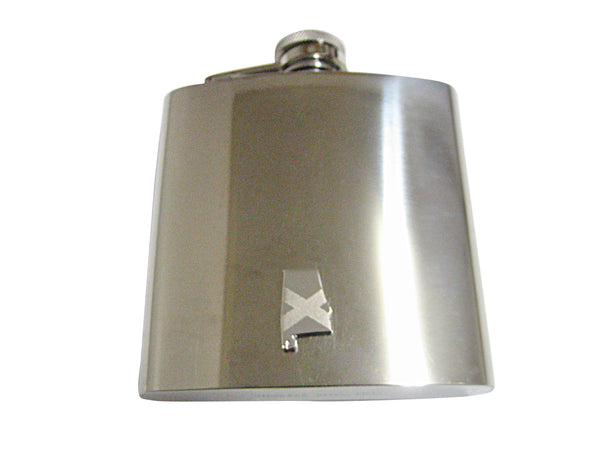 Alabama State Map Shape and Flag Design 6oz Flask