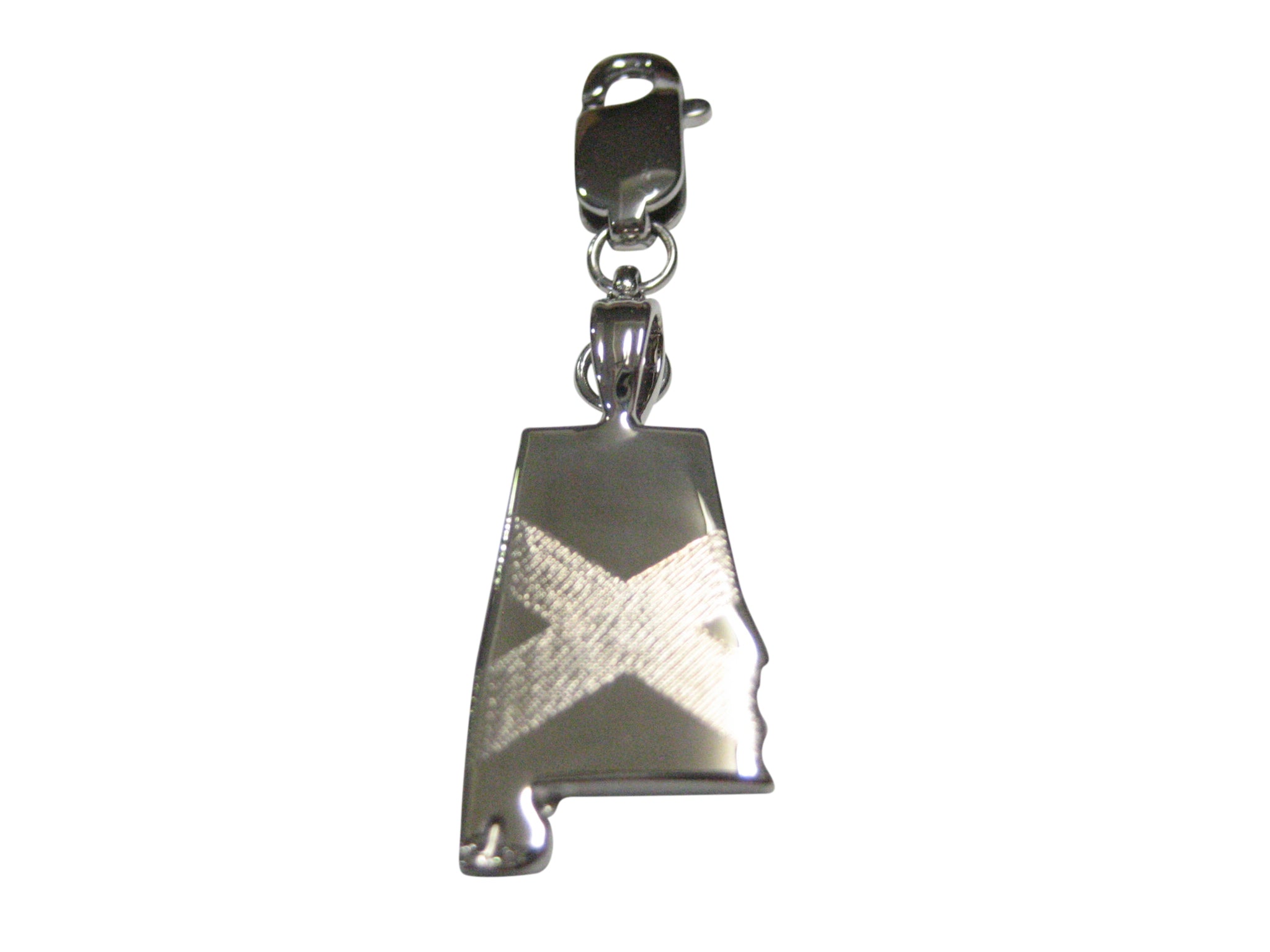 Alabama State Map Shape and Flag Design Pendant Zipper Pull Charm