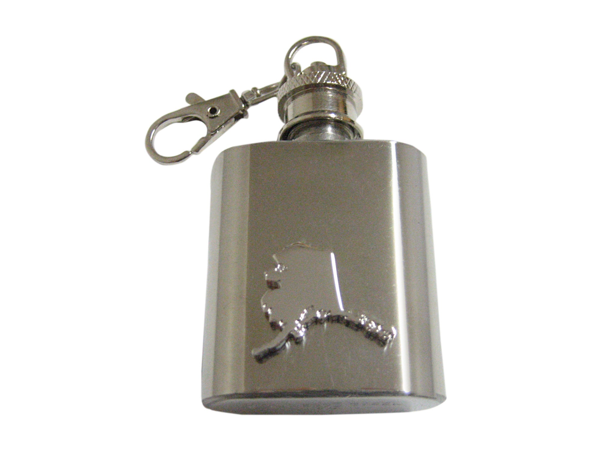 Alaska State Map Shape 1 Oz. Stainless Steel Key Chain Flask