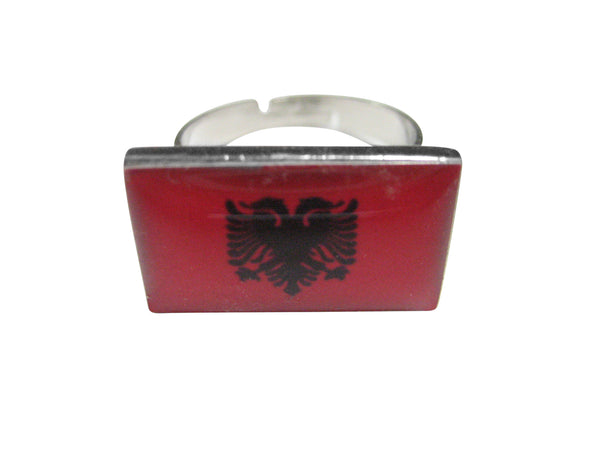 Albania Flag Adjustable Size Fashion Ring