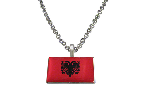 Albania Flag Pendant Necklace