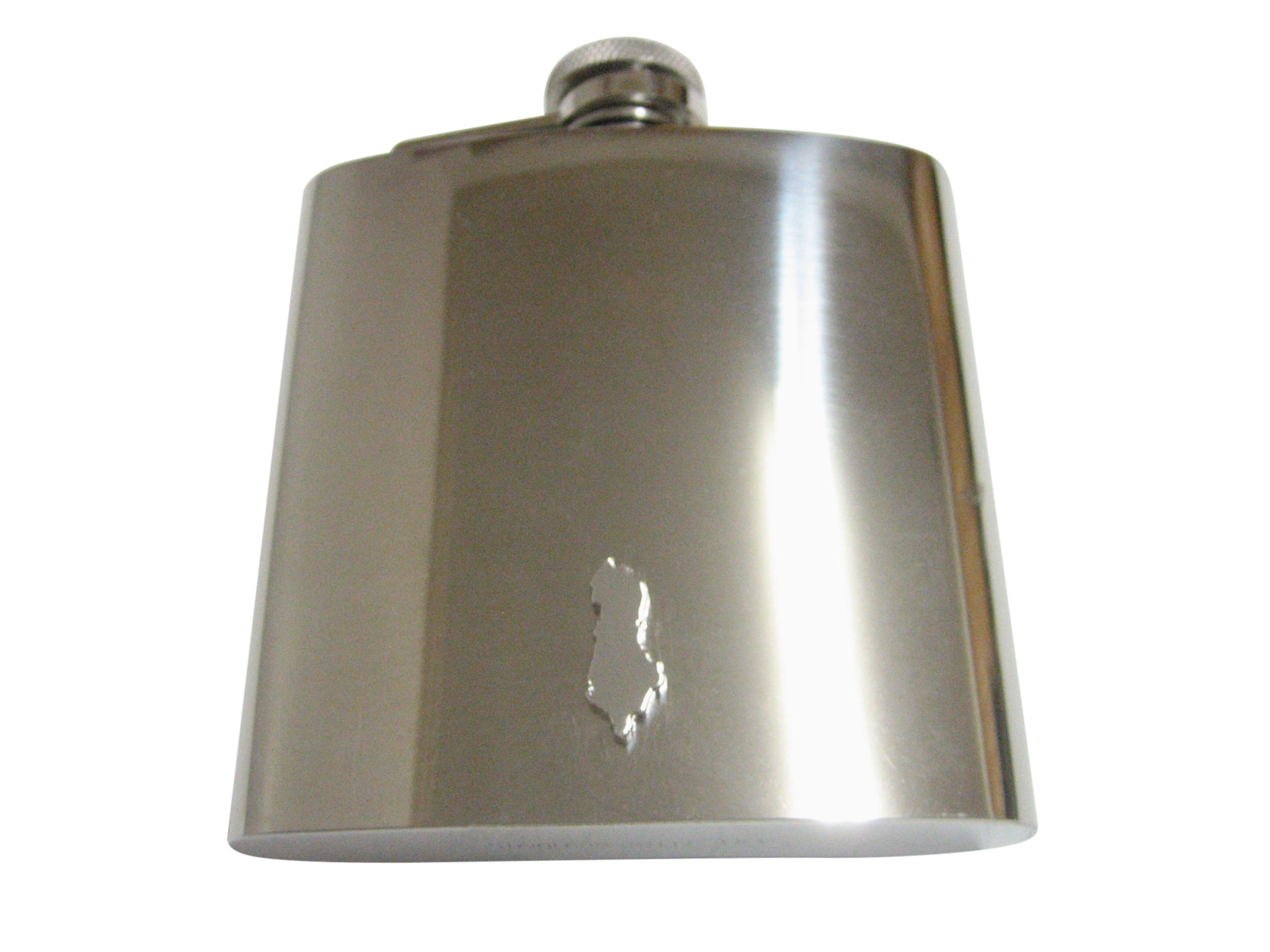 Albania Map Shape Pendant 6 Oz. Stainless Steel Flask