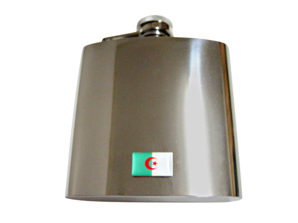 Algeria Flag Pendant 6 Oz. Stainless Steel Flask