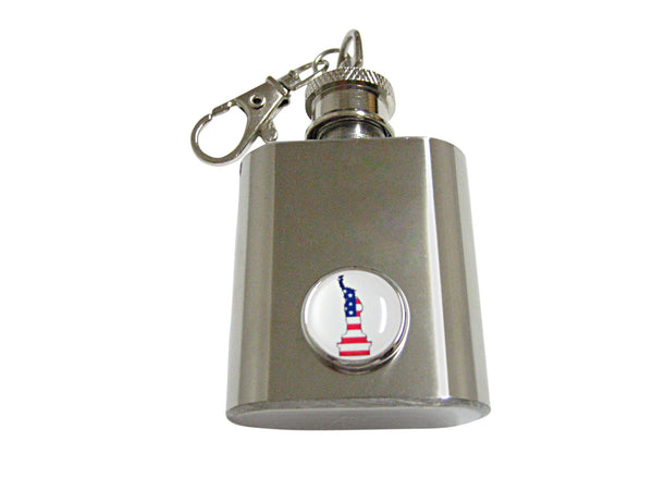 American Flag Statue of Liberty 1 Oz. Stainless Steel Key Chain Flask