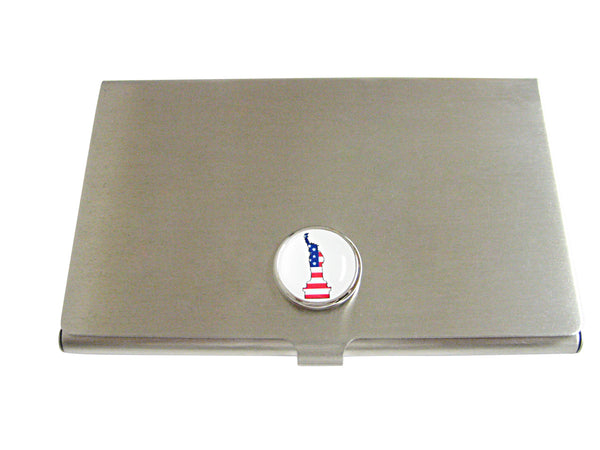 American Flag Statue of Liberty Business Card Holder
