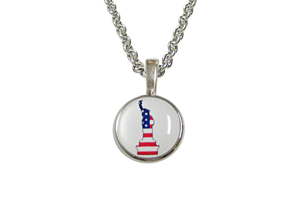 American Flag Statue of Liberty Pendant Necklace