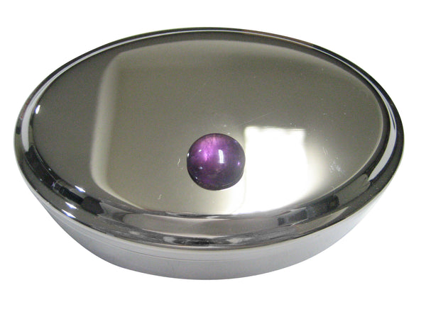 Amethyst Gemstone Oval Trinket Jewelry Box