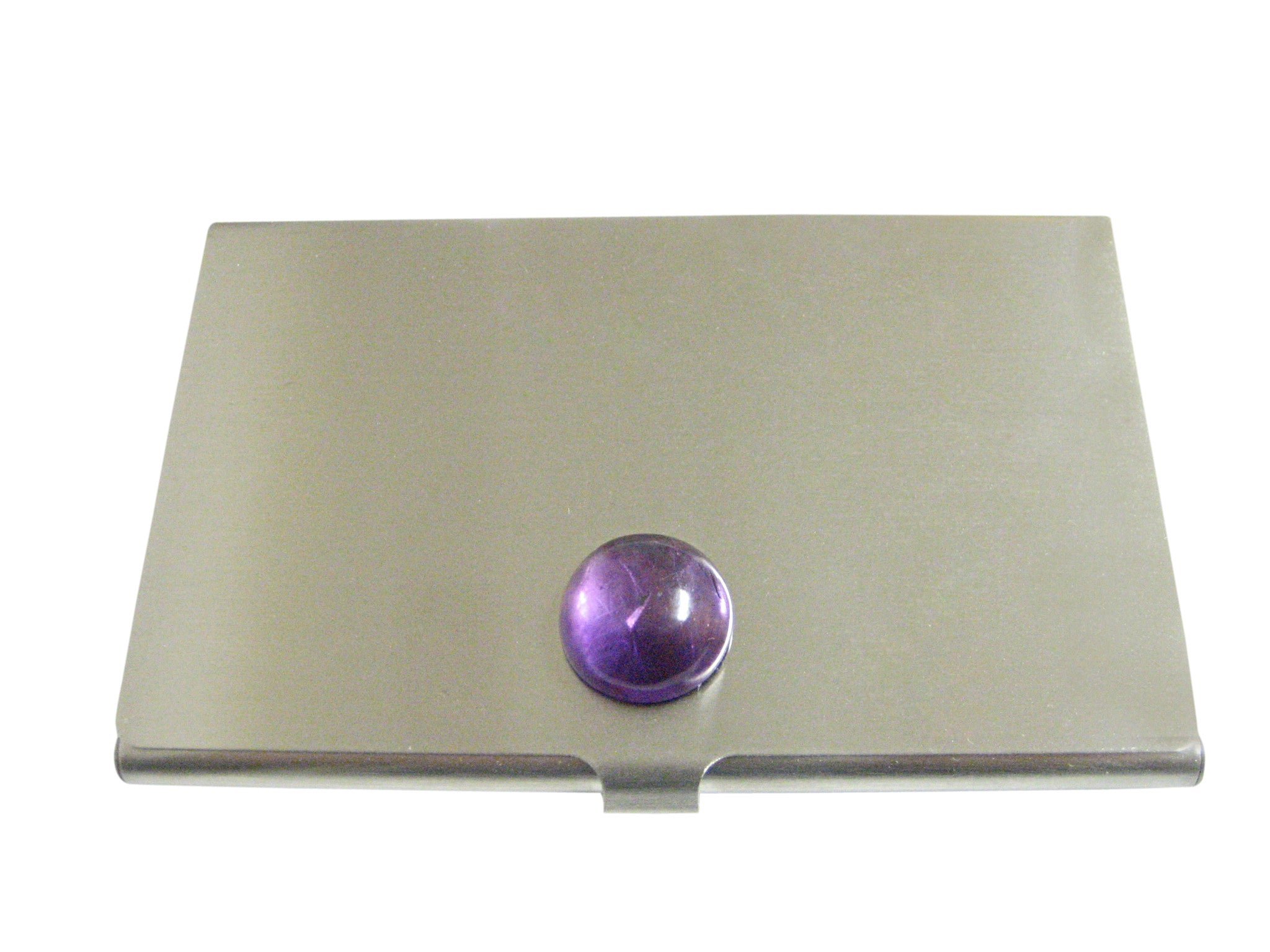 Amethyst Gemstone Pendant Business Card Holder