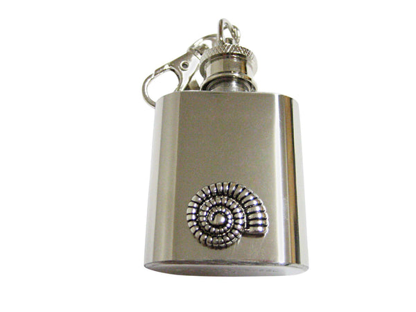 Ammonite Fossil Design Keychain Flask