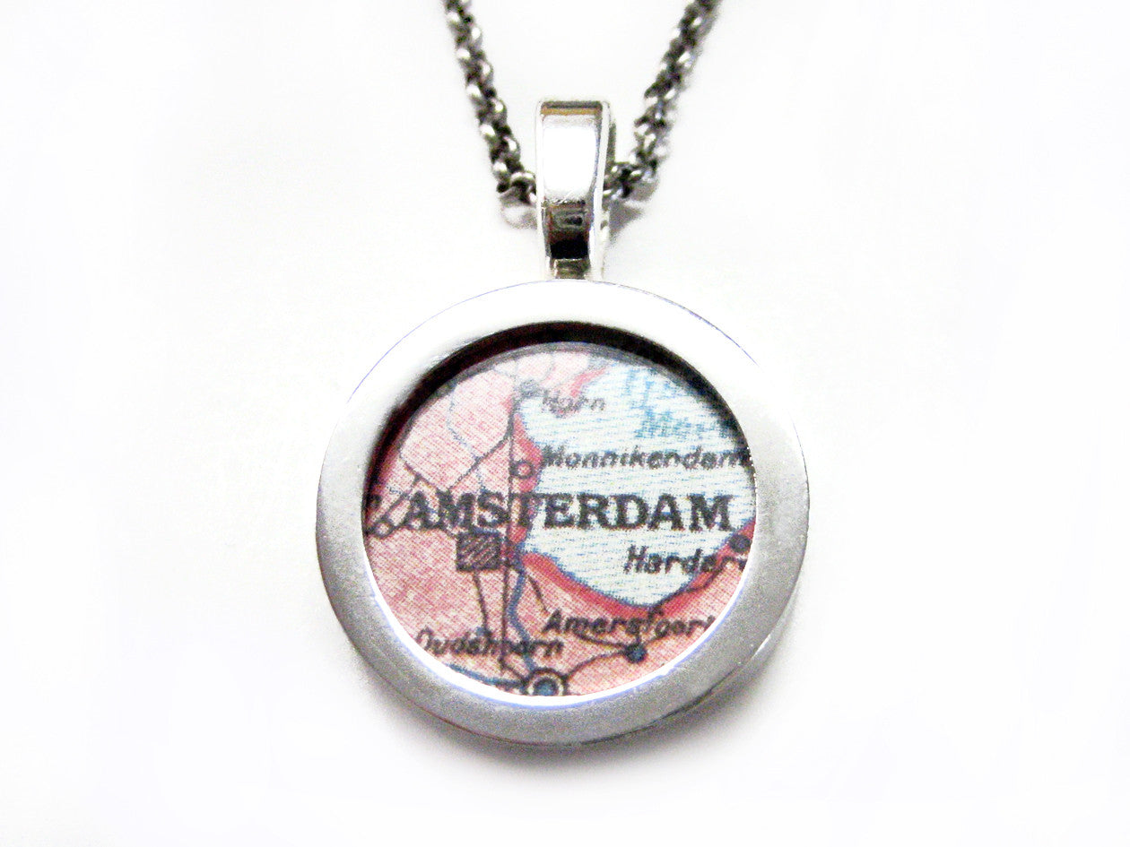 Amsterdam Map Pendant Necklace