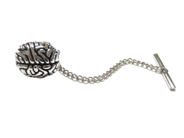 Silver Toned Anatomical Brain Tie Tack