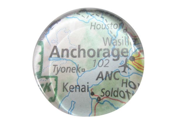 Anchorage Alaska Map Pendant Magnet