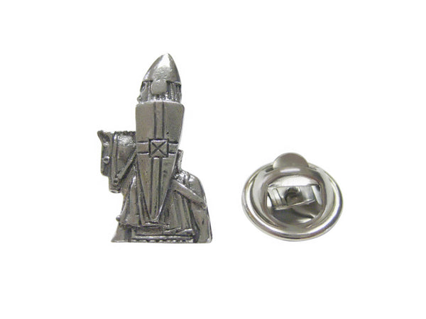 Silver Toned Ancient Knight Lapel Pin