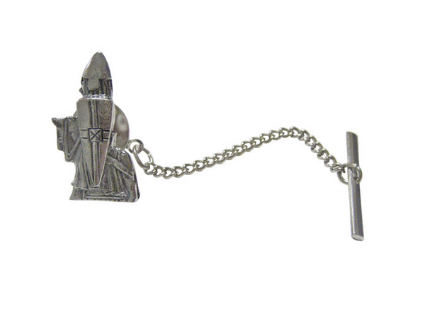 Silver Toned Ancient Knight Tie Tack