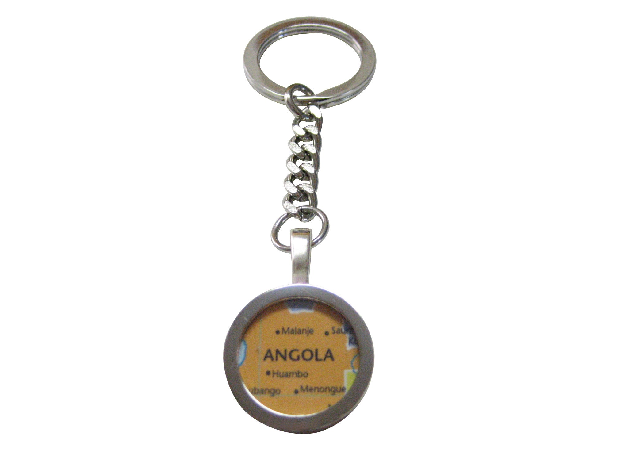 Angola Map Pendant Keychain
