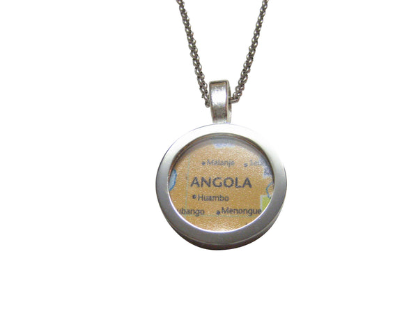 Angola Map Pendant Necklace