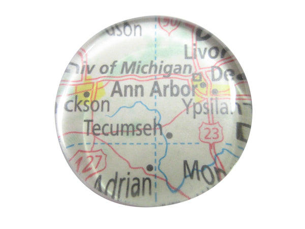 Ann Arbor Michigan Map Pendant Magnet
