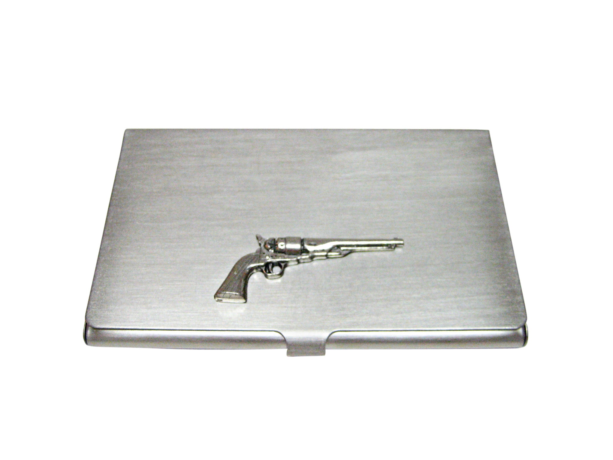 Antique Revolver Pistol Gun Business Card Holder