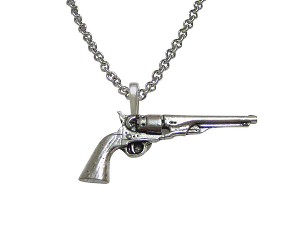 Antique Revolver Pistol Gun Necklace
