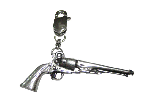 Antique Revolver Pistol Gun Pendant Zipper Pull Charm