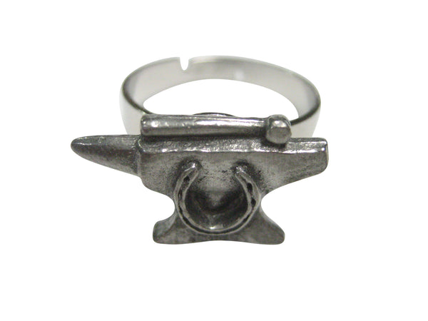 Anvil Blacksmith Adjustable Size Fashion Ring