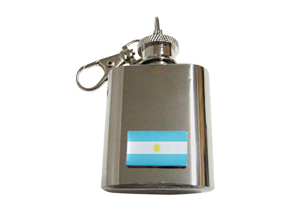 Argentina Flag Pendant 1 Oz. Stainless Steel Key Chain Flask