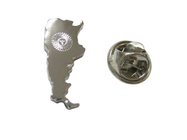 Argentina Map Shape and Flag Design Lapel Pin
