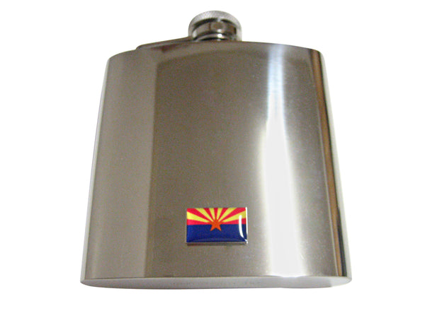 Arizona State Flag Pendant 6 Oz. Stainless Steel Flask