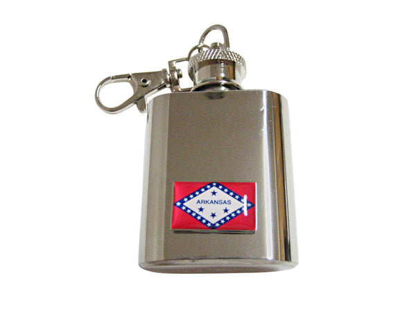 Arkansas State Flag Pendant Keychain Flask
