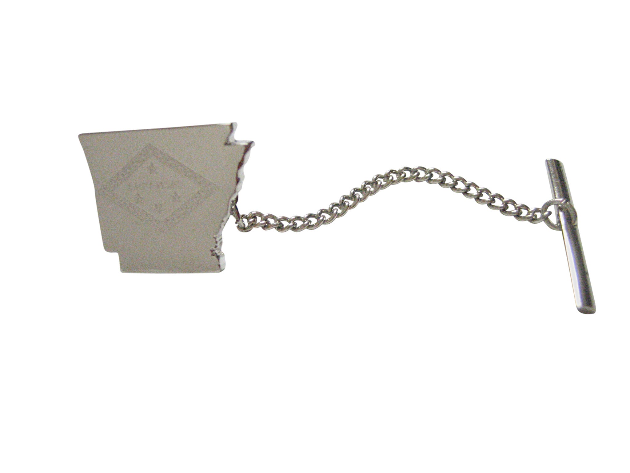 Arkansas State Map Shape and Flag Design Tie Tack