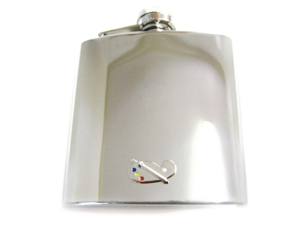 6 Oz. Stainless Steel Flask with Art Palette Pendant