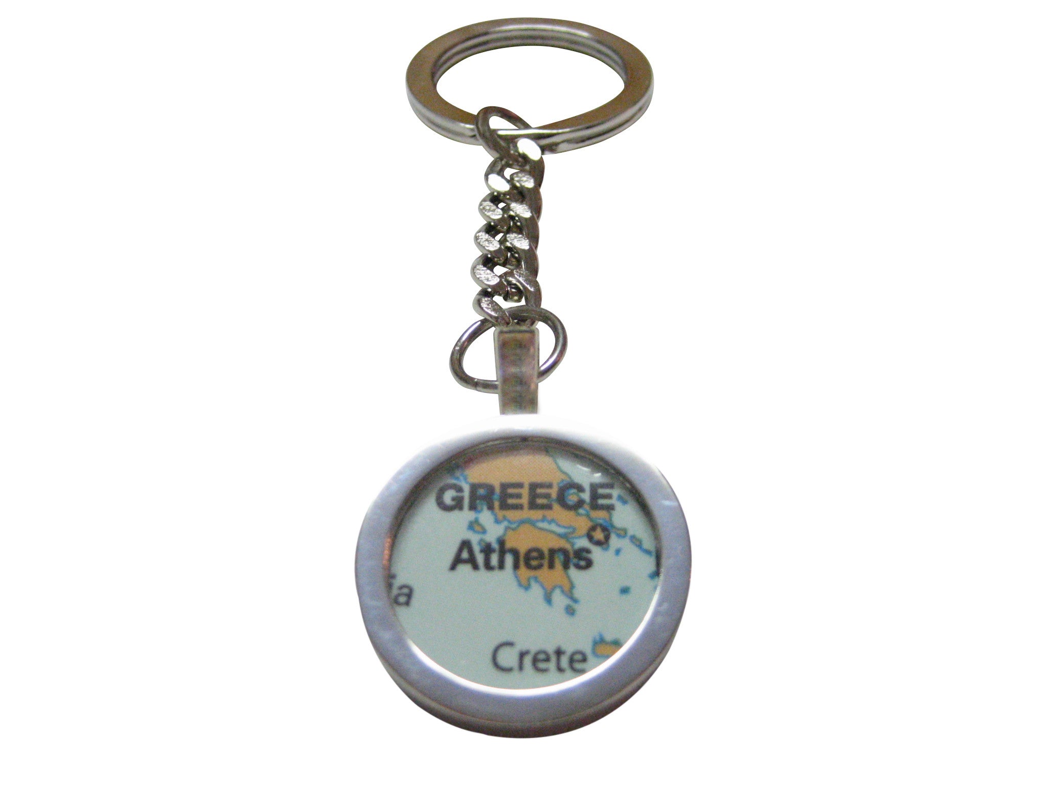 Athens Greece Map Pendant Key Chain