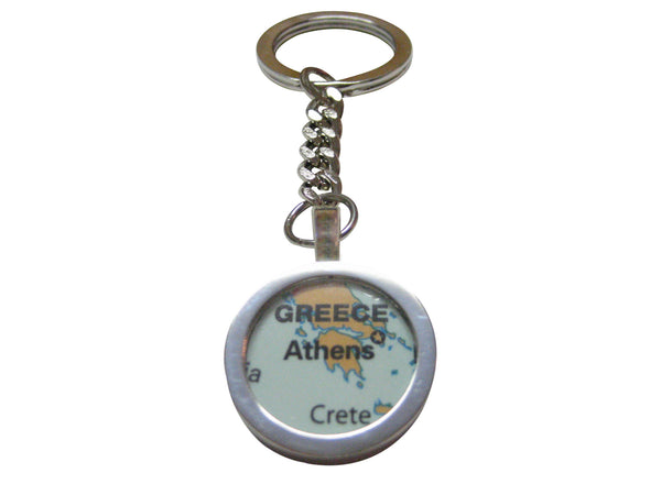 Athens Greece Map Pendant Key Chain