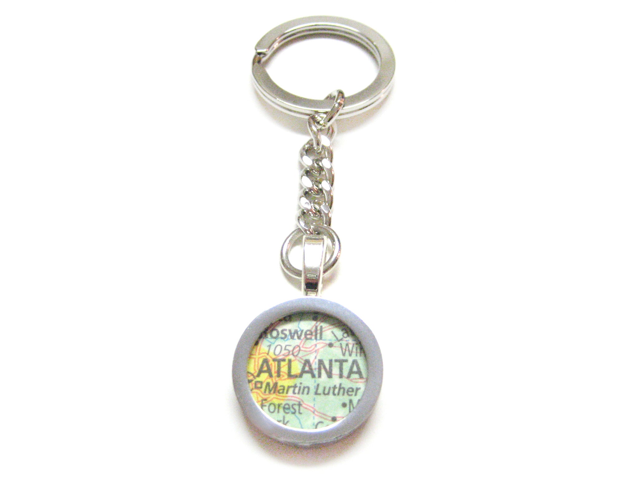 Atlanta Georgia Map Pendant Keychain
