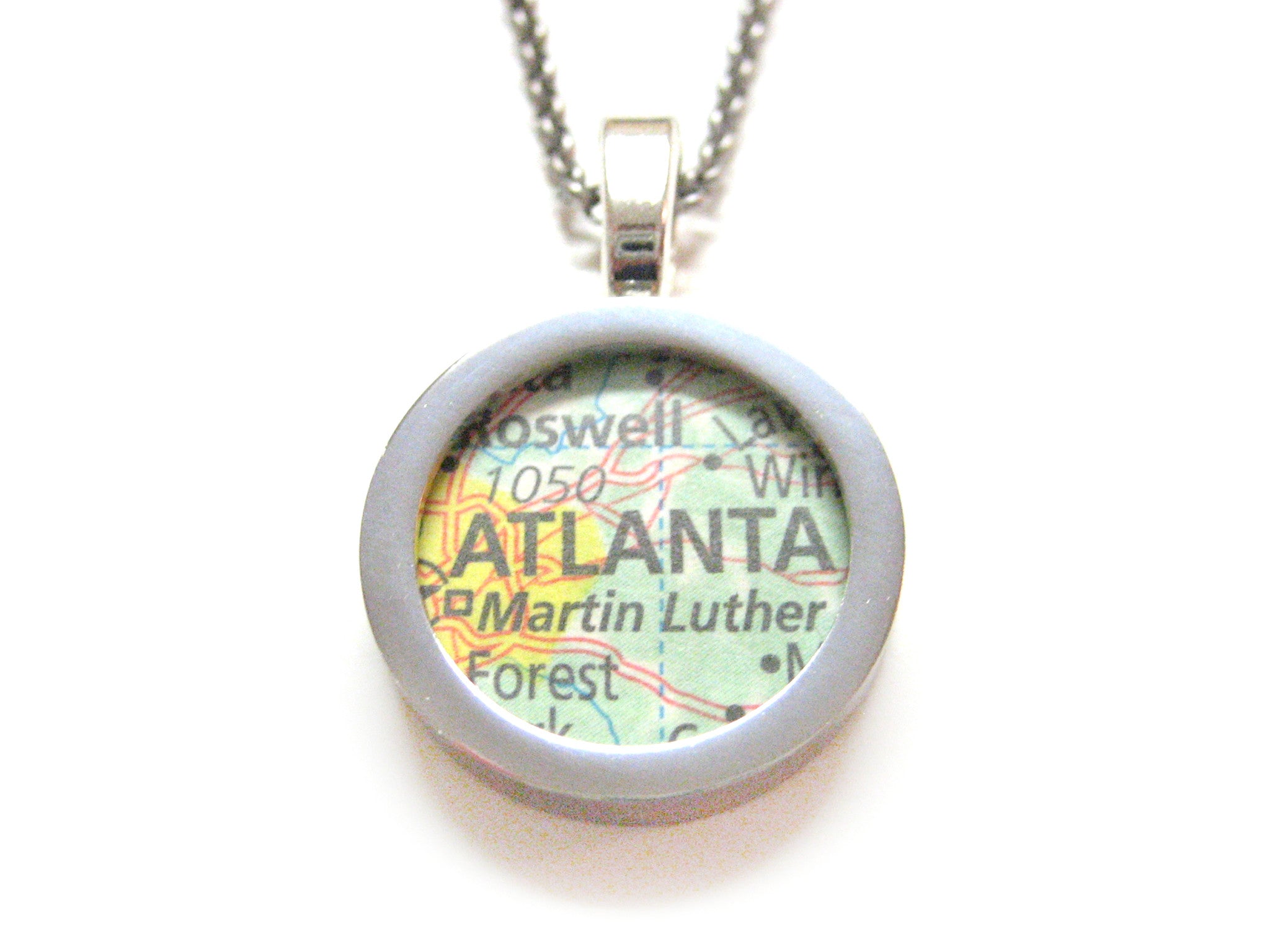 Atlanta Georgia Map Pendant Necklace