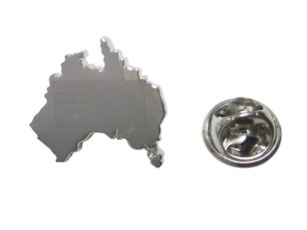Australia Map Shape with Engraved Flag Lapel Pin