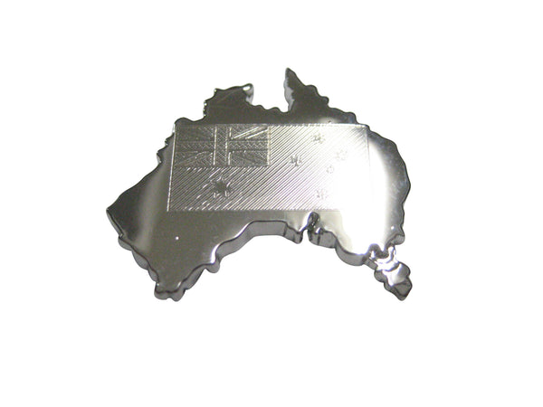 Australia Map Shape with Engraved Flag Magnet