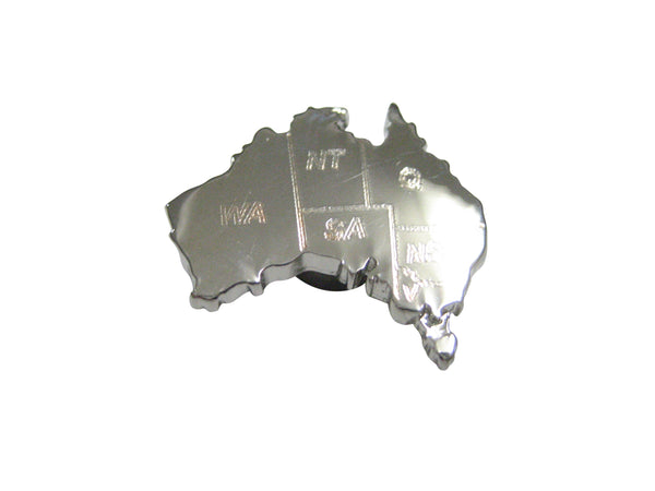 Australia Map Shape with Engraved States Magnet