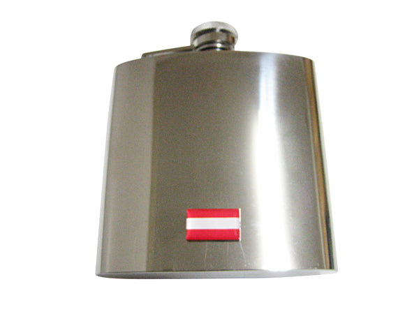 Austria Flag Pendant 6 Oz. Stainless Steel Flask