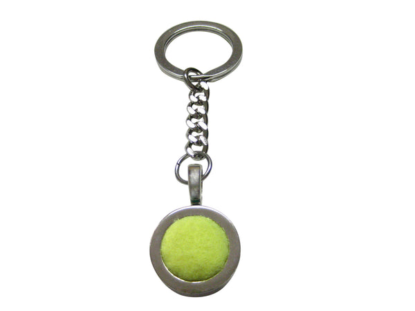 Authentic Tennis Ball Cut Out Pendant Keychain