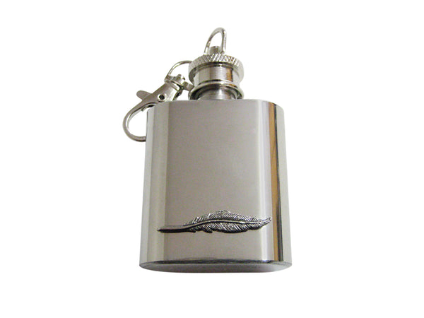 Author Quill Feather 1 Oz. Stainless Steel Key Chain Flask